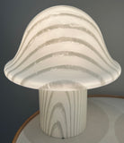 Pair of Large 1970s Putzler Striped Glass Mushroom Table Lamps
