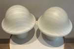 Pair of Large 1970s Putzler Striped Glass Mushroom Table Lamps