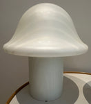 Pair of Large 1970s Putzler Striped Glass Mushroom Table Lamps