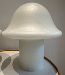 Pair of Large 1970s Putzler Striped Glass Mushroom Table Lamps