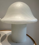 Pair of Large 1970s Putzler Striped Glass Mushroom Table Lamps