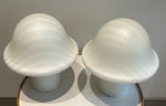 Pair of Large 1970s Putzler Striped Glass Mushroom Table Lamps