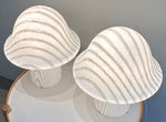 Pair of Large 1970s Putzler Striped Glass Mushroom Table Lamps