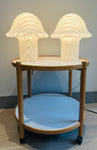 Pair of Large 1970s Putzler Striped Glass Mushroom Table Lamps