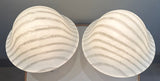 Pair of Large 1970s Putzler Striped Glass Mushroom Table Lamps