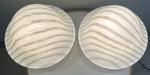 Pair of Large 1970s Putzler Striped Glass Mushroom Table Lamps
