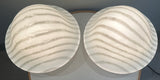 Pair of Large 1970s Putzler Striped Glass Mushroom Table Lamps