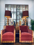 Pair of Swedish Art Deco Zebra Wood Club Chairs