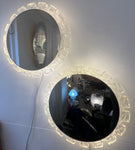 Pair of 1970s German Hillebrand Illuminated Acrylic Wall Mirrors