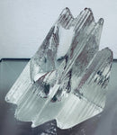Pair of 1970s Peill & Putzler Iced Glass Bookend Candleholders