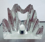 Pair of 1970s Peill & Putzler Iced Glass Bookend Candleholders