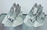 Pair of 1970s Peill & Putzler Iced Glass Bookend Candleholders