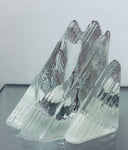 Pair of 1970s Peill & Putzler Iced Glass Bookend Candleholders