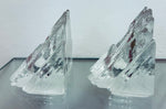 Pair of 1970s Peill & Putzler Iced Glass Bookend Candleholders