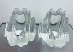 Pair of 1970s Peill & Putzler Iced Glass Bookend Candleholders