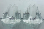 Pair of 1970s Peill & Putzler Iced Glass Bookend Candleholders