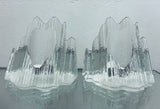Pair of 1970s Peill & Putzler Iced Glass Bookend Candleholders