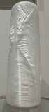1970s Peill & Putzler White "Feather" Cylindrical Vase