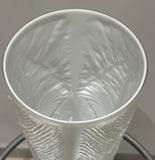 1970s Peill & Putzler White "Feather" Cylindrical Vase