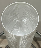 1970s Peill & Putzler White "Feather" Cylindrical Vase