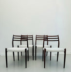 Set of 4 Niels O. Møller Model 78 Rosewood Dining Chairs