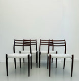 Set of 4 Niels O. Møller Model 78 Rosewood Dining Chairs