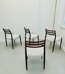 Set of 4 Niels O. Møller Model 78 Rosewood Dining Chairs