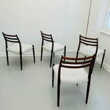 Set of 4 Niels O. Møller Model 78 Rosewood Dining Chairs