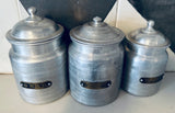 Set of 6 1960s Aluminium Portuguese Kitchen Storage Canisters