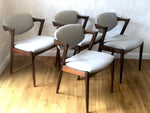 Set of 8 1960s Rosewood Kai Kristiansen Model 42 Dining Chairs