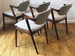 Set of 8 1960s Rosewood Kai Kristiansen Model 42 Dining Chairs