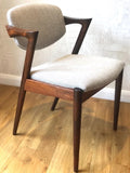 Set of 8 1960s Rosewood Kai Kristiansen Model 42 Dining Chairs