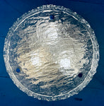 Small 1960s Kaiser Leuchten Textured Glass Flush Mount