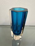 Small 1960s Italian Murano Turquoise Glass Vase