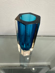 Small 1960s Italian Murano Turquoise Glass Vase