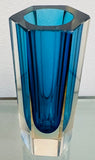 Small 1960s Italian Murano Turquoise Glass Vase