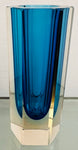 Small 1960s Italian Murano Turquoise Glass Vase