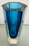 Small 1960s Italian Murano Turquoise Glass Vase