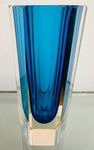 Small 1960s Italian Murano Turquoise Glass Vase