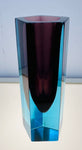 Small 1970s Italian Purple & Blue Murano Glass Vase