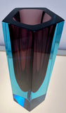 Small 1970s Italian Purple & Blue Murano Glass Vase