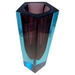 Small 1970s Italian Purple & Blue Murano Glass Vase