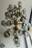 Large Italian Modern Glass & Brass Sputnik Chandelier