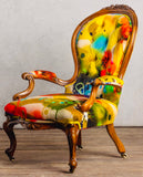 Victorian Armchair Reupholstered in Timorous Beasties fabric