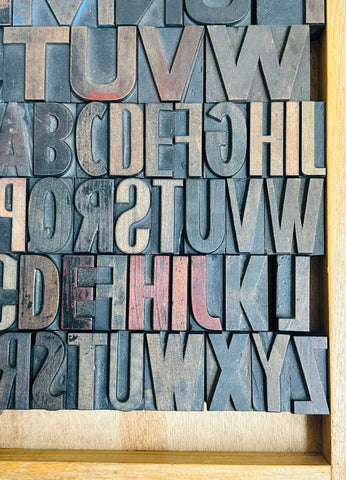 Block Lettering 1930s Vintage 1930s 3 Alphabet Industrial Wooden Letter Printing Blocks ...