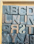 Vintage 1930s 3 Alphabet Industrial Wooden Letter Printing Blocks