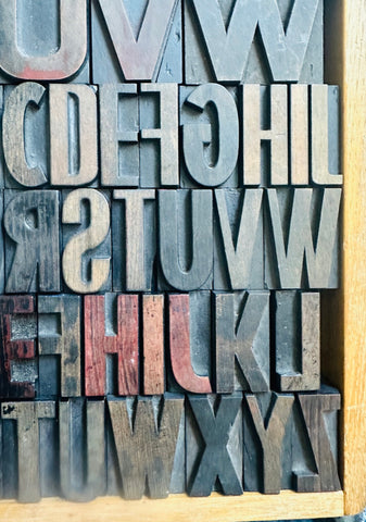 Vintage 1930s 3 Alphabet Industrial Wooden Letter Printing Blocks ...