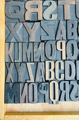 Block Lettering 1930s Vintage 1930s 3 Alphabet Industrial Wooden Letter Printing Blocks ...