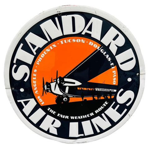Vintage Standard Air Lines Metal Advertising Sign