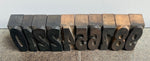 Vintage 1930s Industrial Wooden Number Printing Blocks
